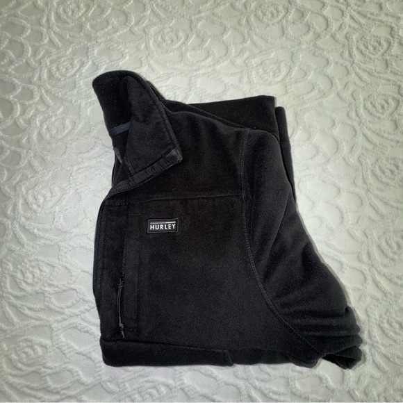 Hurley Black Quarter-Zip Fleece Pullover Jacket - Picture 6 of 6